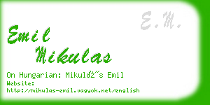 emil mikulas business card